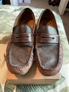 Coach Men’s Dark Brown Leather Penny Loafers